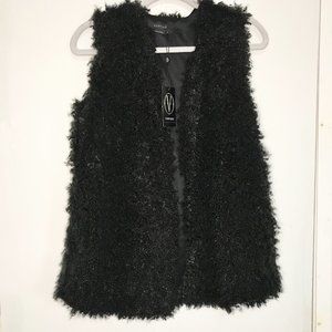 Vertigo Fuzzy Open Vest Black Size Small